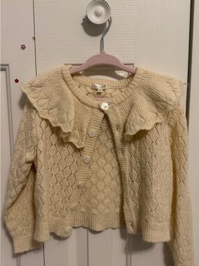 Noralee Ivory Ruffle Cardigan 2Y